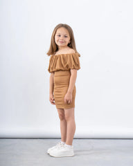 Off-Shoulder Ribbed Dress - Venti