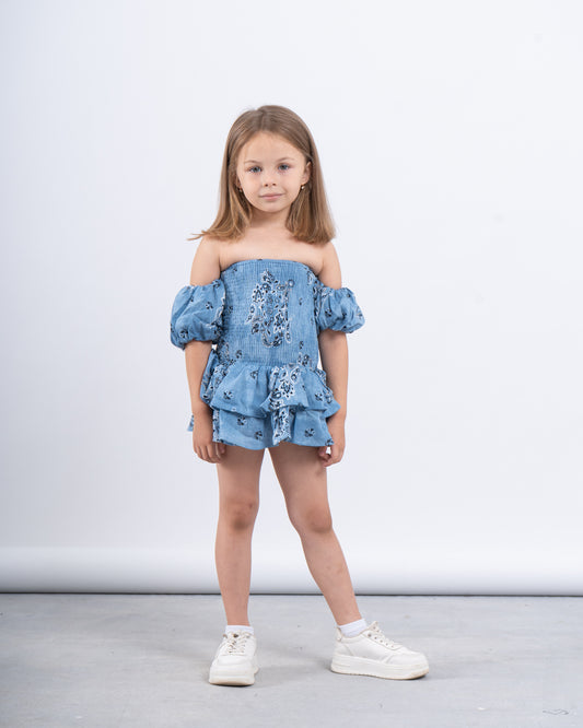 Printed Smocked Ruffle Dress