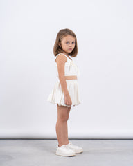 Girl knot ribbon crop top