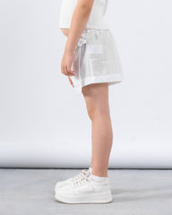 Side Tie Linen Skort