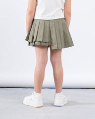 Twill Pleated Skirt