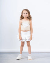 Crochet Flower Ribbed Halter Top - Venti