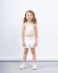 Crochet Flower Ribbed Halter Top - Venti