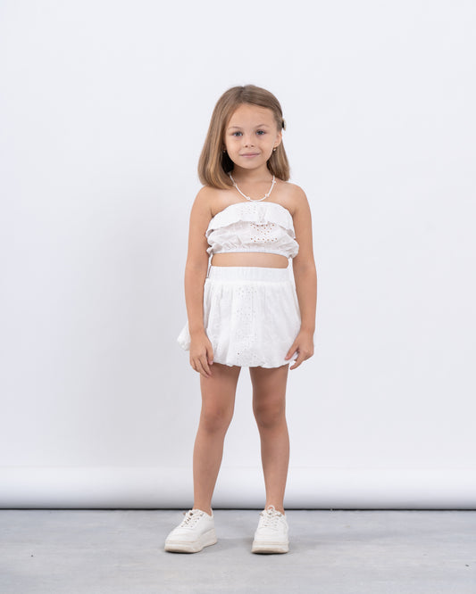 Broderie Ruffle Crop Top