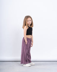 Acid-Wash Wide-Leg Pants