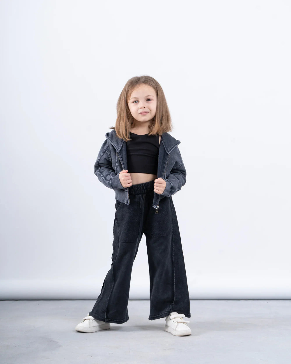 Acid-Wash Wide-Leg Pants - Venti