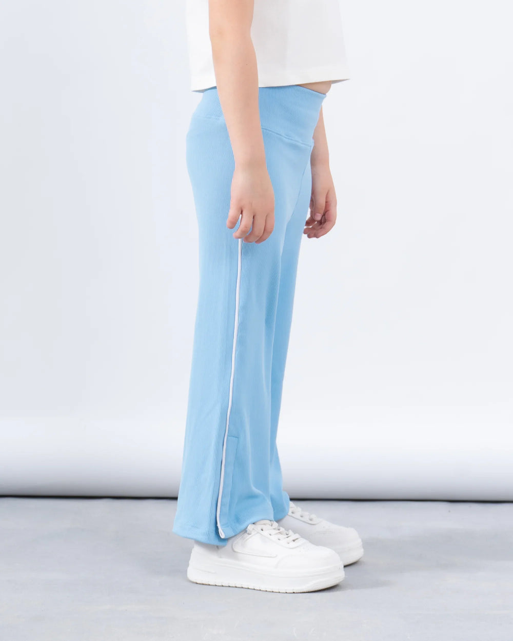 Ribbed Flared Pants With Side Slit - Venti