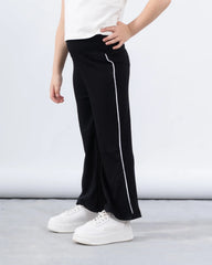 Ribbed Flared Pants With Side Slit - Venti