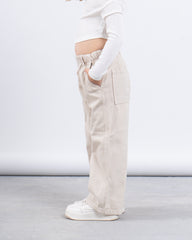 Washed Wide-Leg Cargo Pants