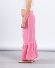 Ruffled Wide-Leg Pants