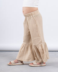 Ruffled Wide-Leg Pants