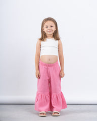 Ruffled Wide-Leg Pants