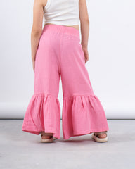 Ruffled Wide-Leg Pants