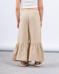 Ruffled Wide-Leg Pants