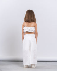 Broderie Extra Wide-Leg Pants