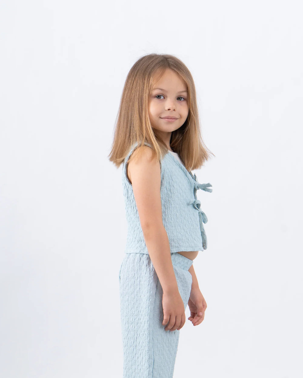 Crushed Textured Tie-Front Vest - Venti