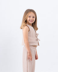 Crushed Textured Tie-Front Vest