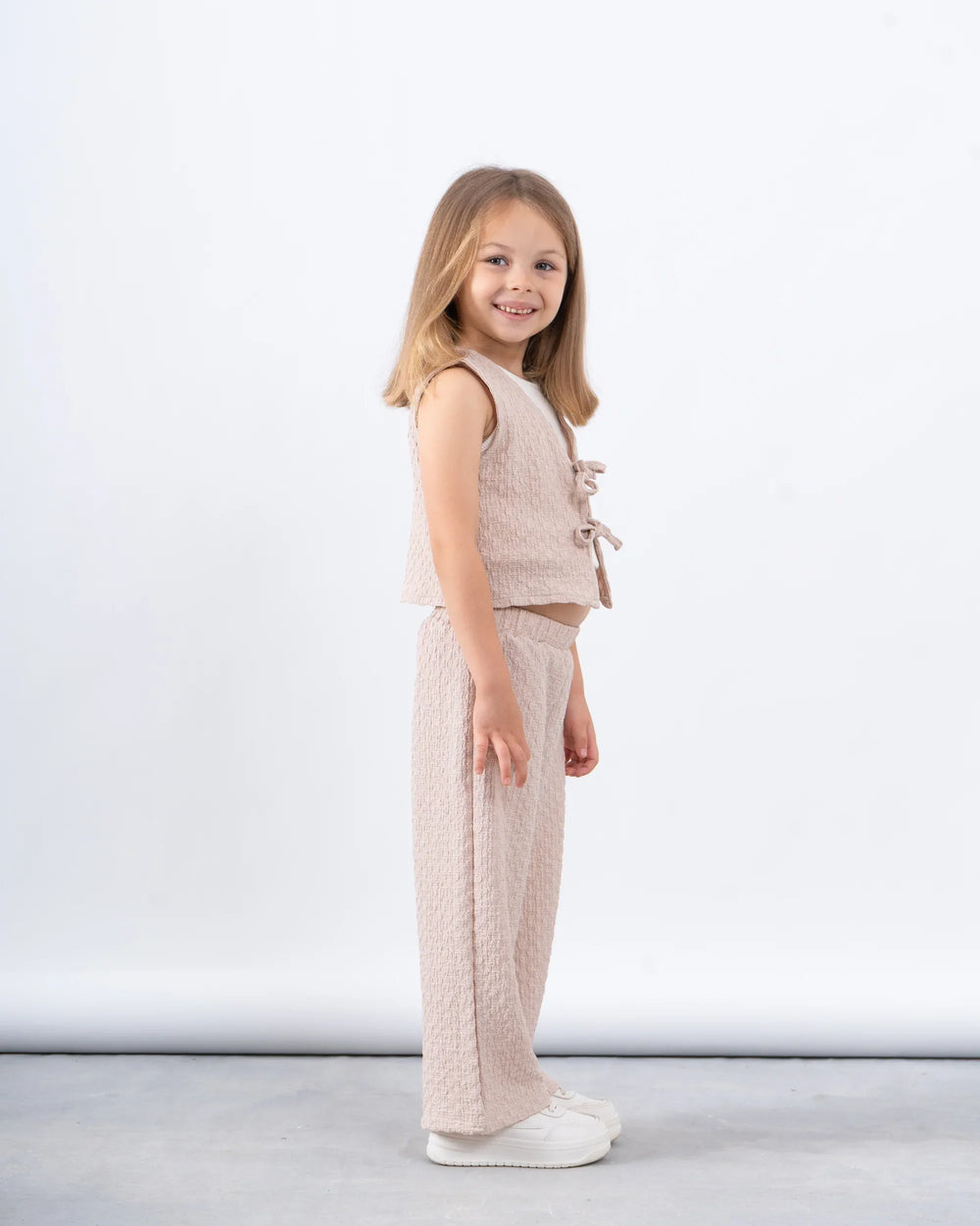 Crushed Textured Tie-Front Vest - Venti