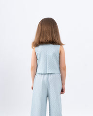 Crushed Textured Tie-Front Vest