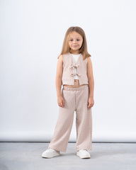 Crushed Textured Wide-Leg Pants