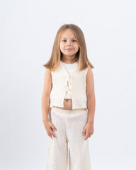 Crushed Textured Tie-Front Vest