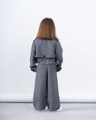 Pinstripe Cropped Trench Jacket - Venti