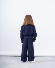 Pinstripe Cropped Trench Jacket