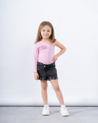 One-Shoulder Flower Detail Top