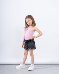 One-Shoulder Flower Detail Top