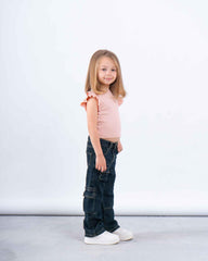 Ruffle Sleeve Ribbed Top - Venti