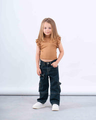 Ruffle Sleeve Ribbed Top - Venti