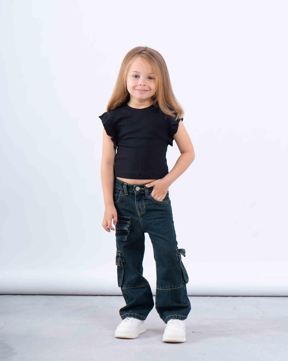 Ruffle Sleeve Ribbed Top - Venti