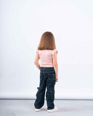 Ruffle Sleeve Ribbed Top - Venti