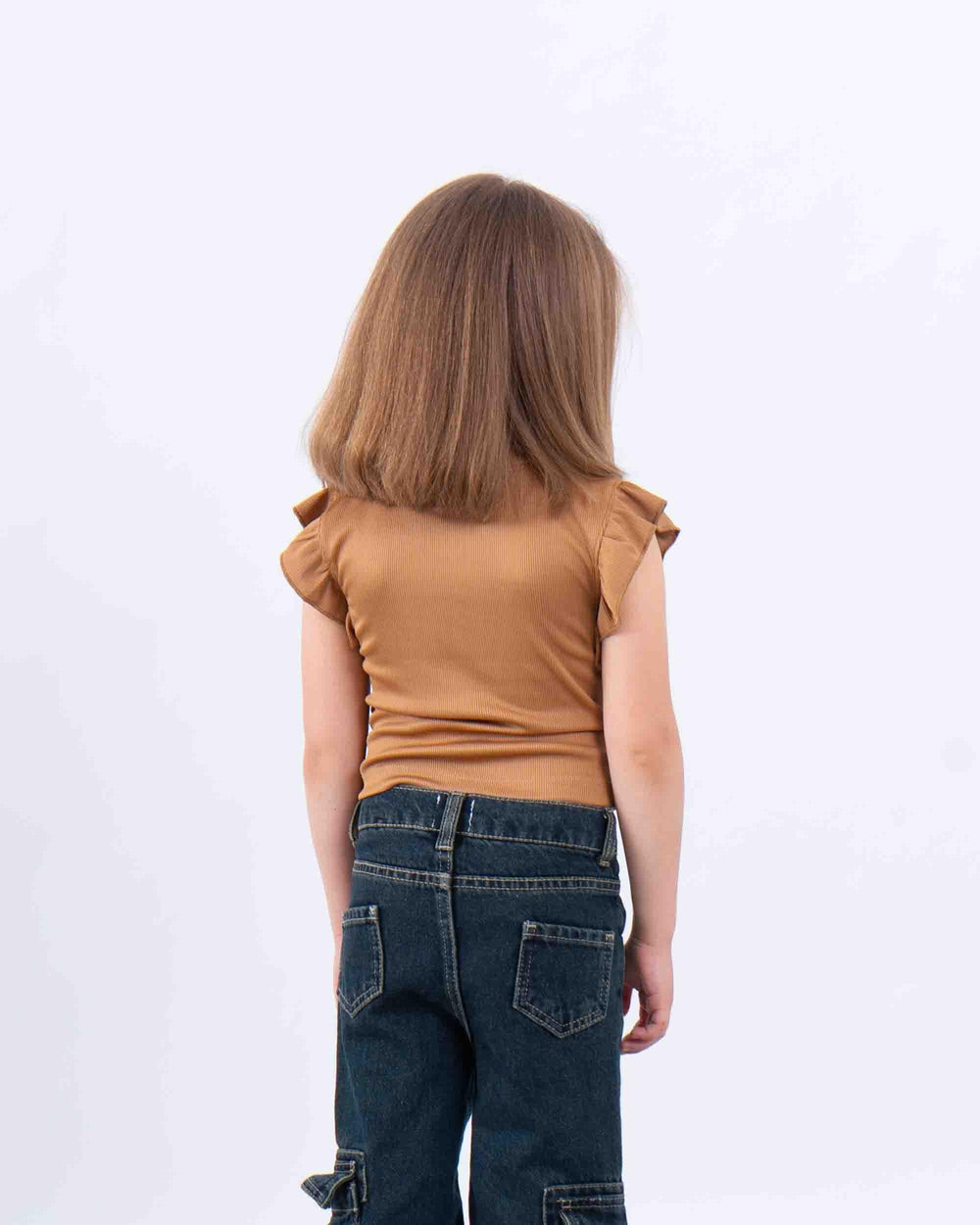 Ruffle Sleeve Ribbed Top - Venti