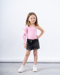 One-Shoulder Bow Sleeve Top