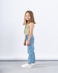 Ruched Ribbed Sleeveless Top