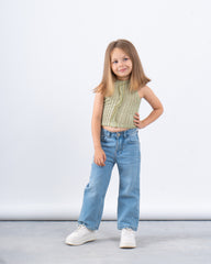 Ruched Ribbed Sleeveless Top