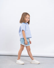 Button-Up Shirt With Embroidered Shoulders