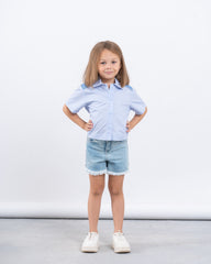 Button-Up Shirt With Embroidered Shoulders