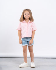 Button-Up Shirt With Embroidered Shoulders