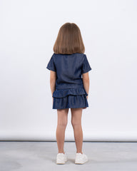 Denim Bow Detail Top