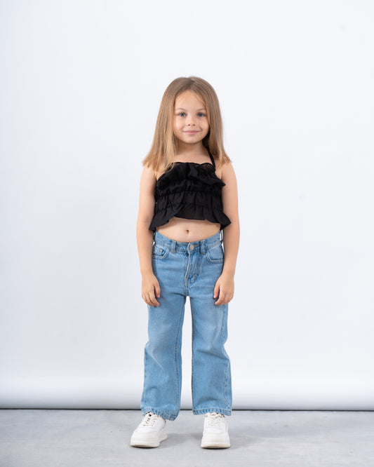 Ruffled Halter Crop Top