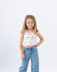 Ruffled Halter Crop Top
