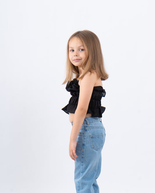 Ruffled Halter Crop Top