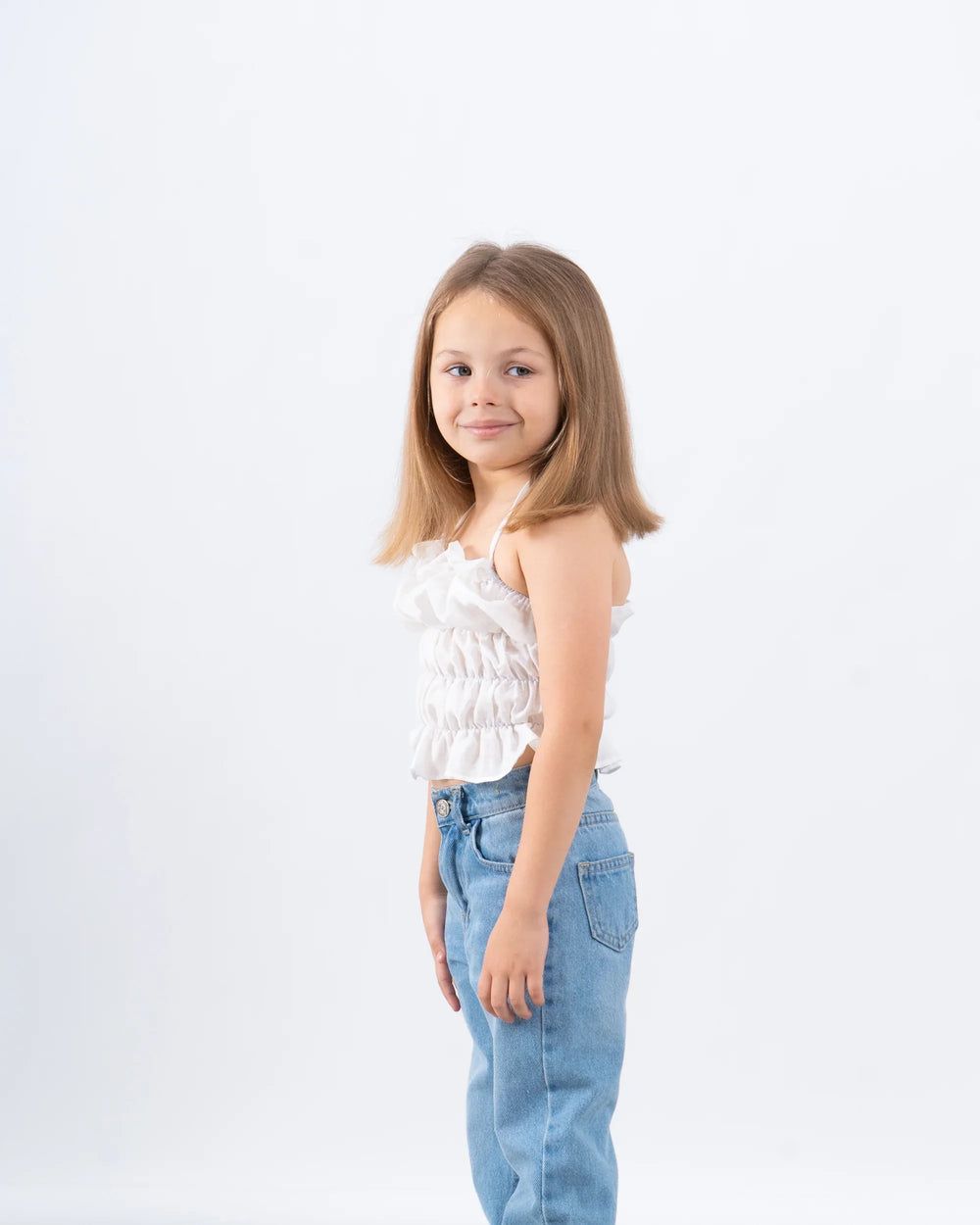 Ruffled Halter Crop Top - Venti