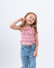 Ruffled Halter Crop Top