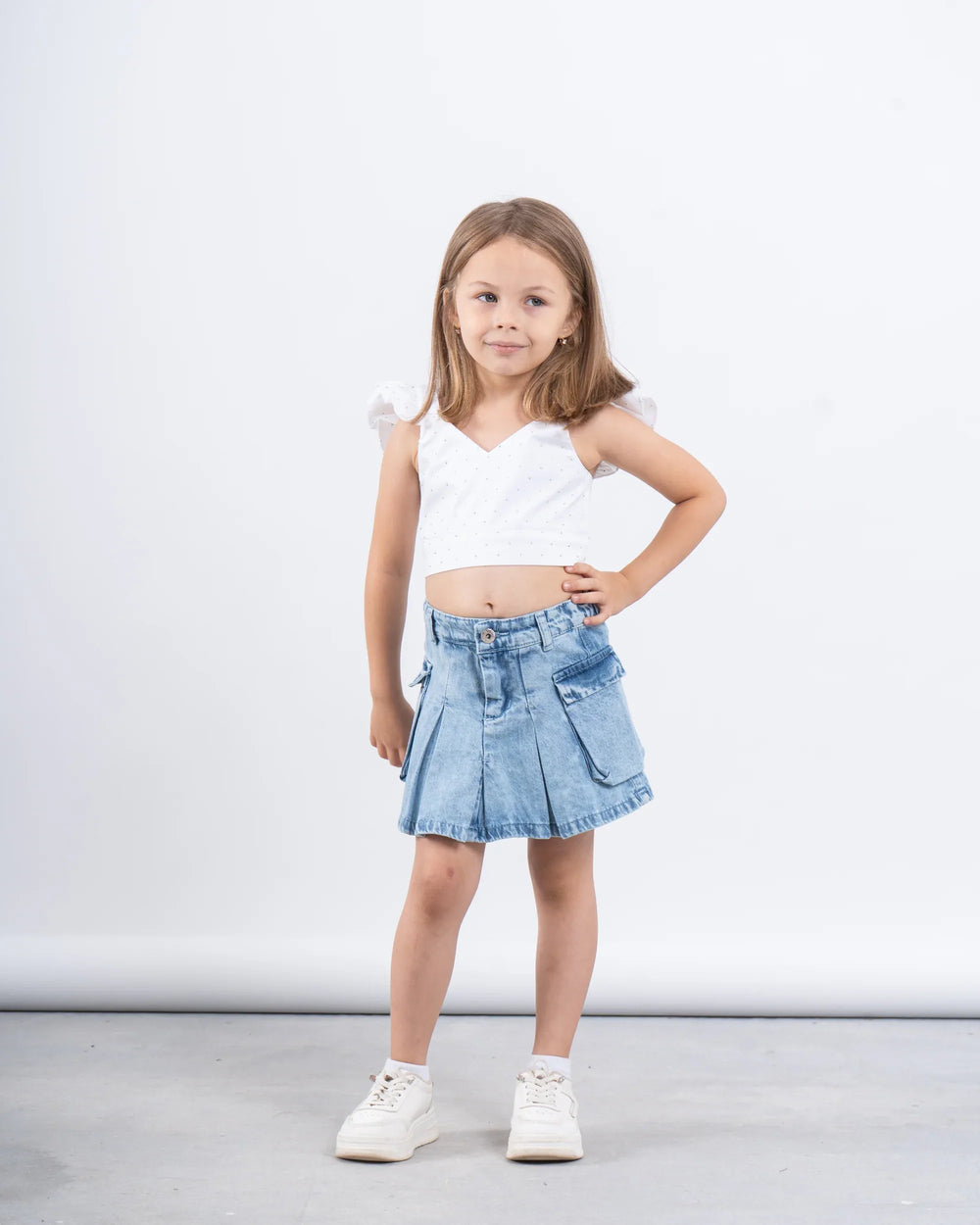 Sparkling Ruffled Tied-Back Crop Top - Venti