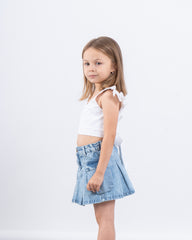 Sparkling Ruffled Tied-Back Crop Top