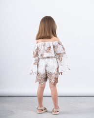 Embroidered Off-Shoulder Romper