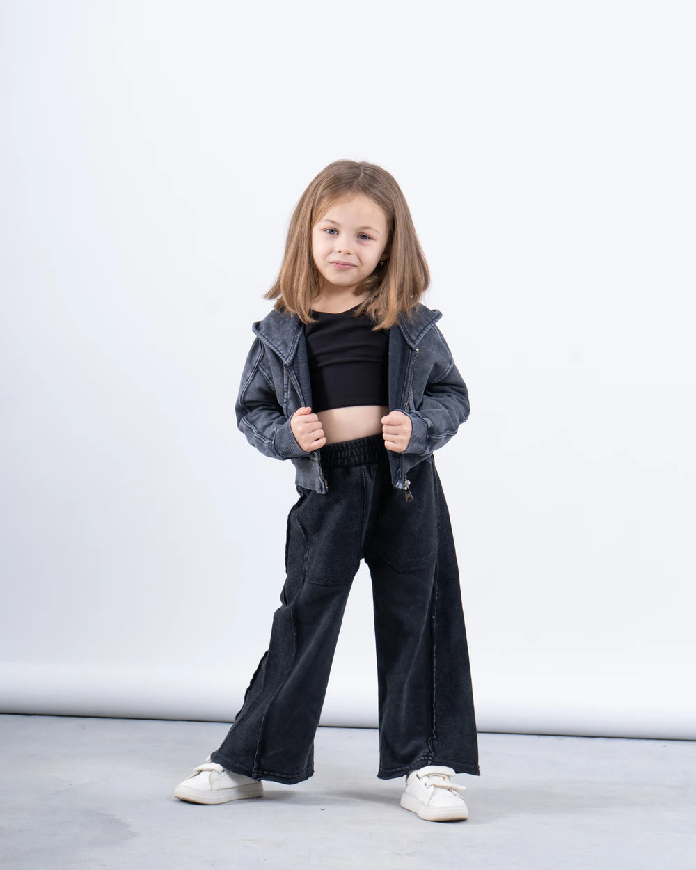 Acid-Wash Wide-Leg Pants - Venti